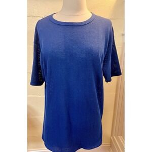 Vintage 70s 80s Wright's Locker Tops Men's XL T-shirt Mesh Tee Blue‎ Made In USA